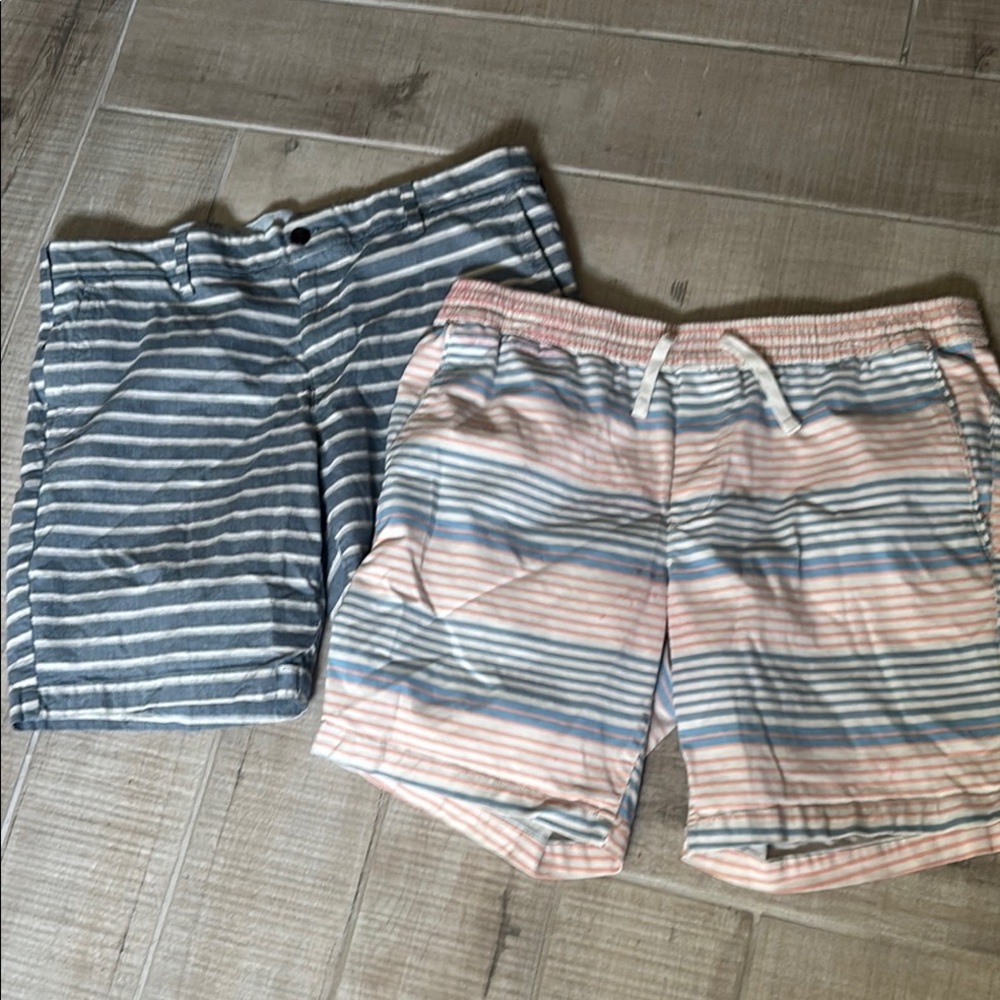 Striped Men's Shorts Set - Blue and Pink